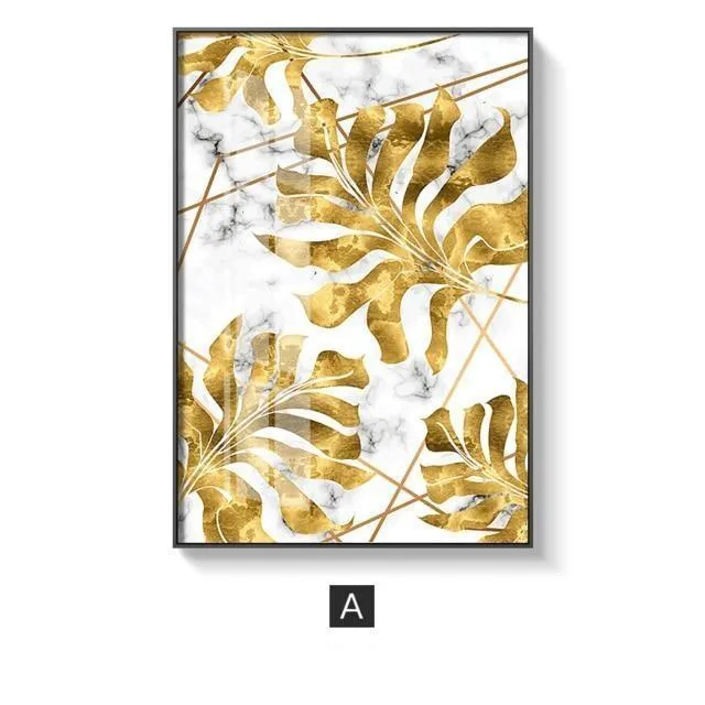 Golden Leaf Wall Art Prints
