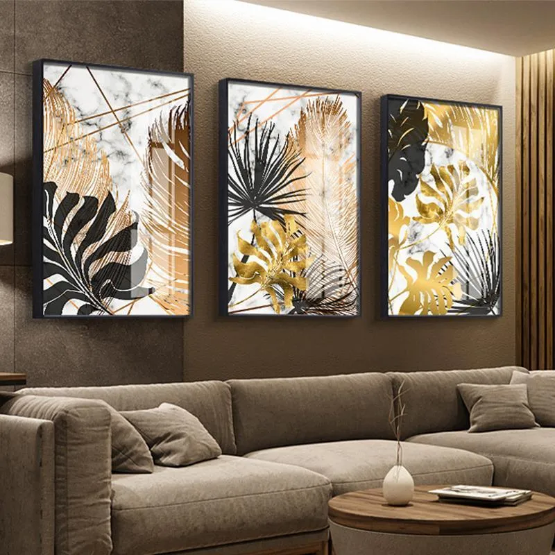 Golden Leaf Wall Art Prints