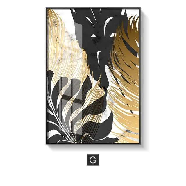 Golden Leaf Wall Art Prints