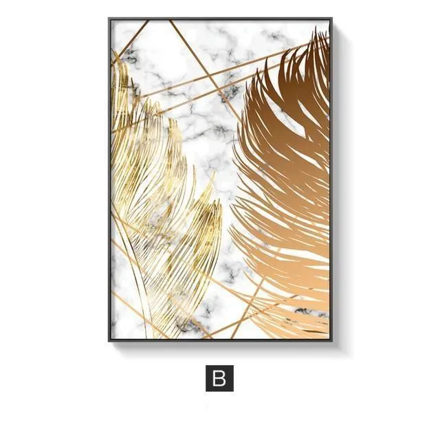 Golden Leaf Wall Art Prints