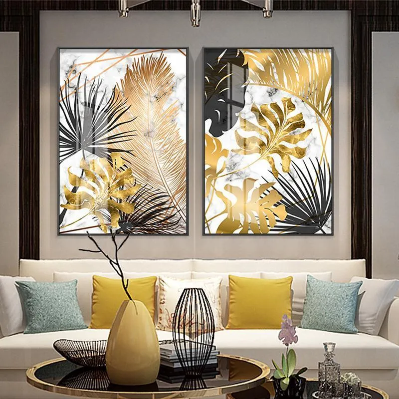 Golden Leaf Wall Art Prints