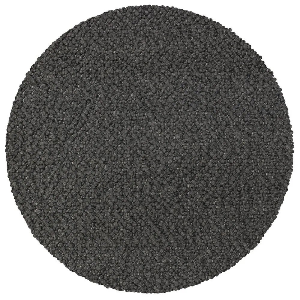 Gorbea | Charcoal Large Modern Circle Rug 6' x 6' Round Rug