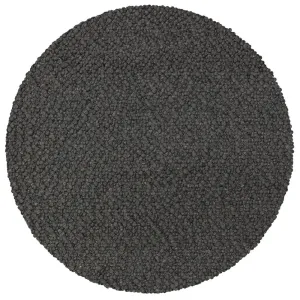 Gorbea | Charcoal Large Modern Circle Rug 6' x 6' Round Rug