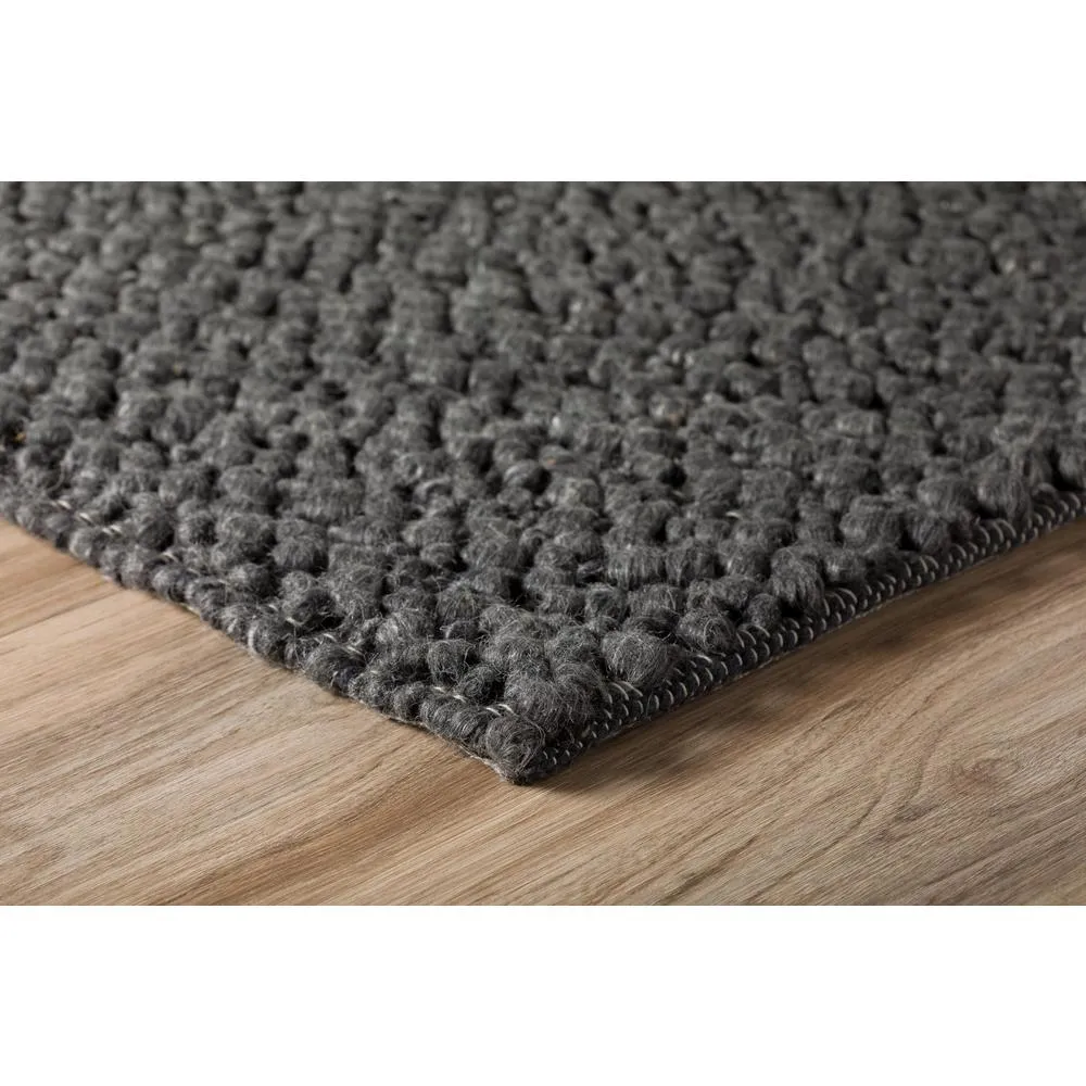 Gorbea | Charcoal Large Modern Circle Rug 6' x 6' Round Rug