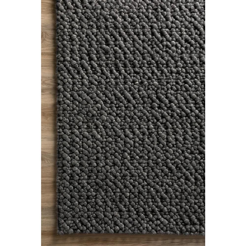 Gorbea | Charcoal Large Modern Circle Rug 6' x 6' Round Rug