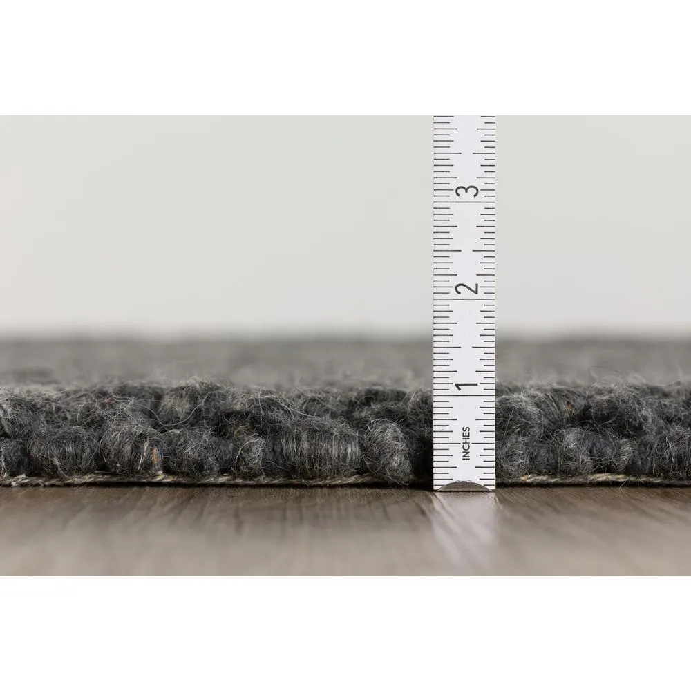 Gorbea | Charcoal Large Modern Circle Rug 6' x 6' Round Rug
