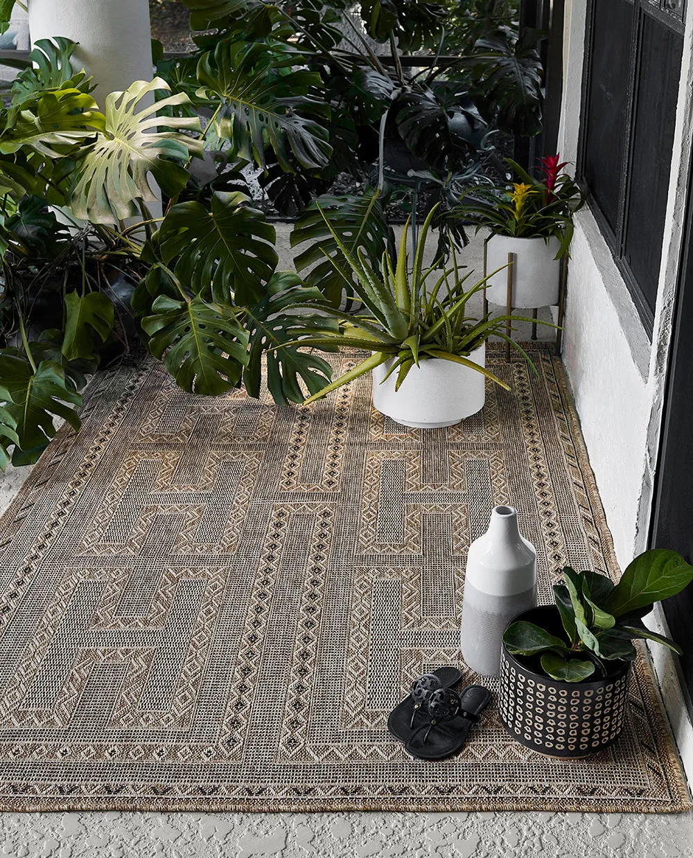Harbor Natural Lattice Outdoor Rug