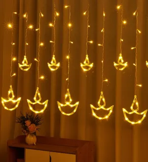 Heart Home LED String Light | 5 Big & 5 Small Diya LED String Lights | Light for Christmas | Light for Weddings | Star Light | Lights for Home Decoration | Warm White
