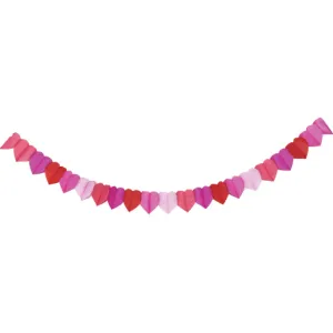 Hearts Multi-Coloured Tissue Paper Banner 17cm x 3m Each