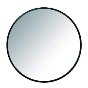 Hera Black Round Bathroom Mirror With Metal Frame