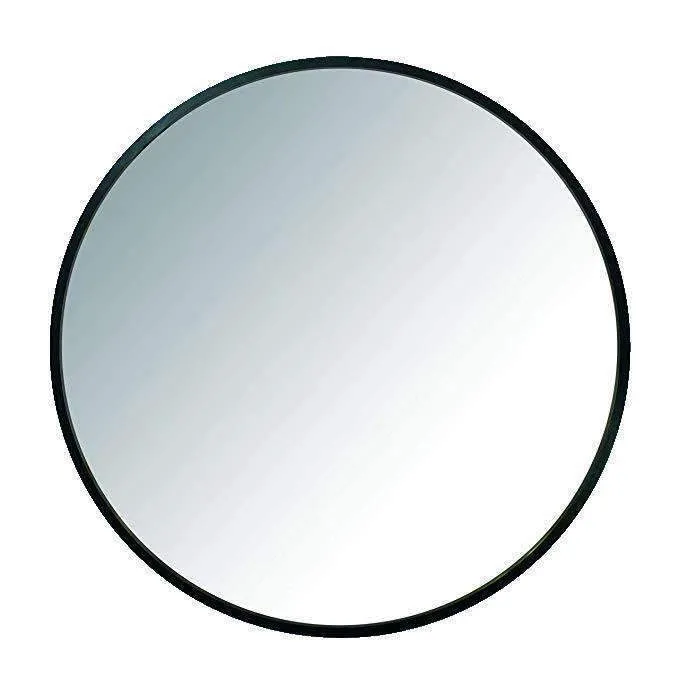Hera Black Round Bathroom Mirror With Metal Frame