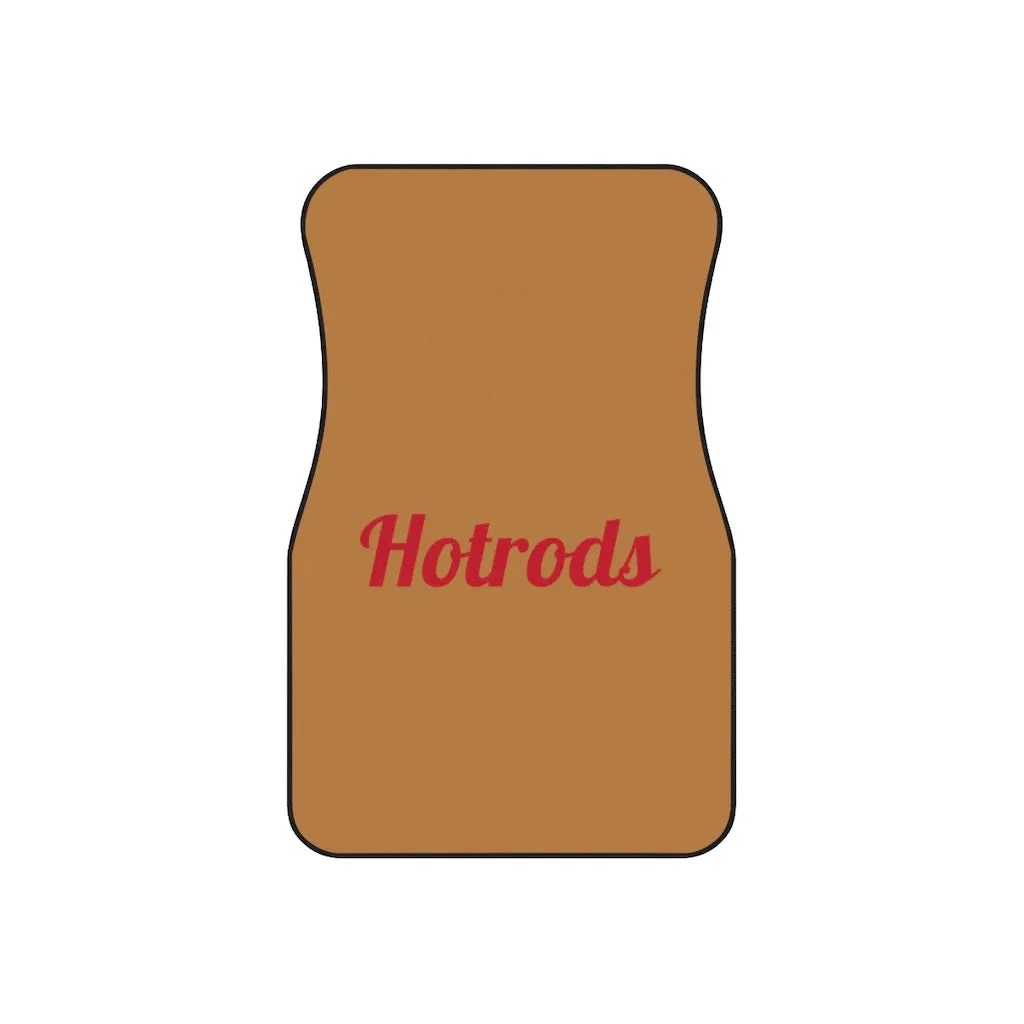 Hotrods Car Mats (Set of 4) - Lt Brown w/Red print