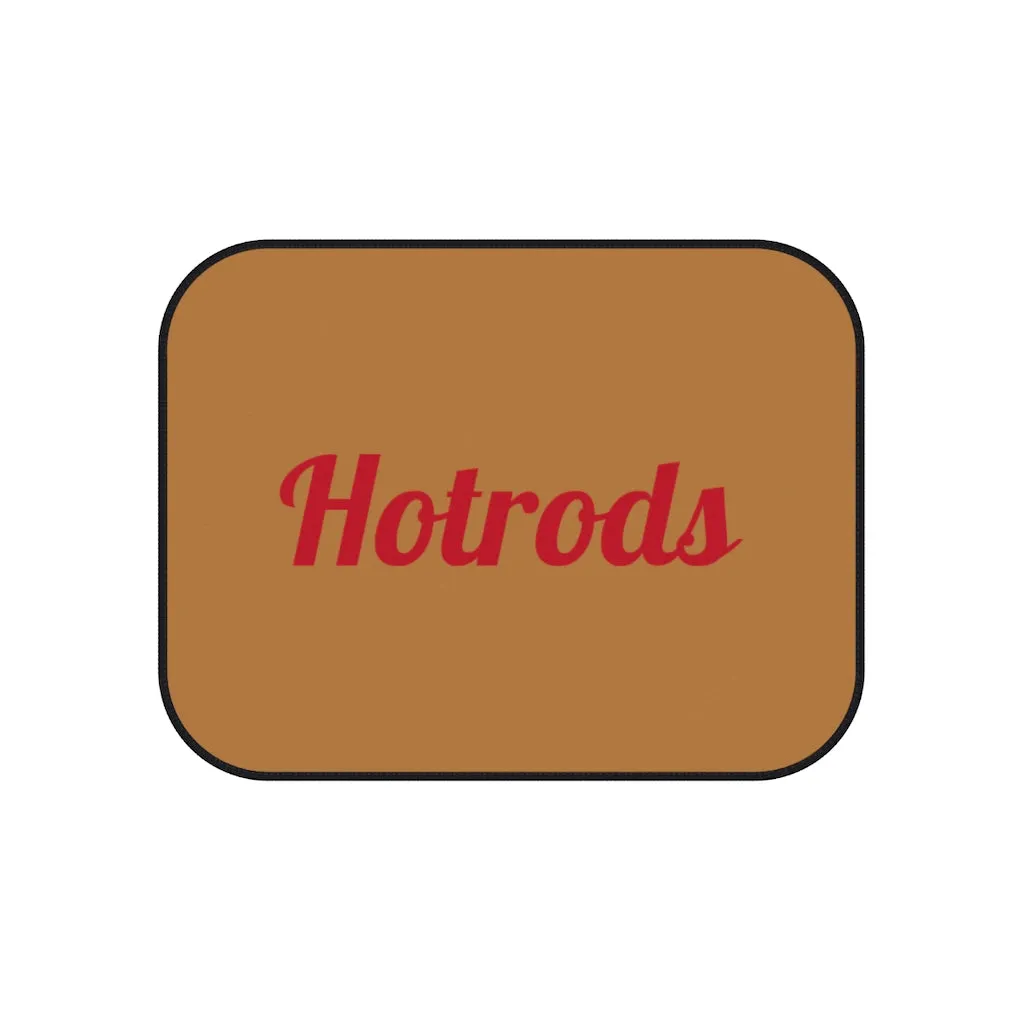 Hotrods Car Mats (Set of 4) - Lt Brown w/Red print
