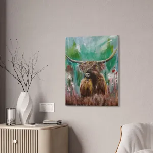 Impressionistic Highland Cow, Canvas Stretched