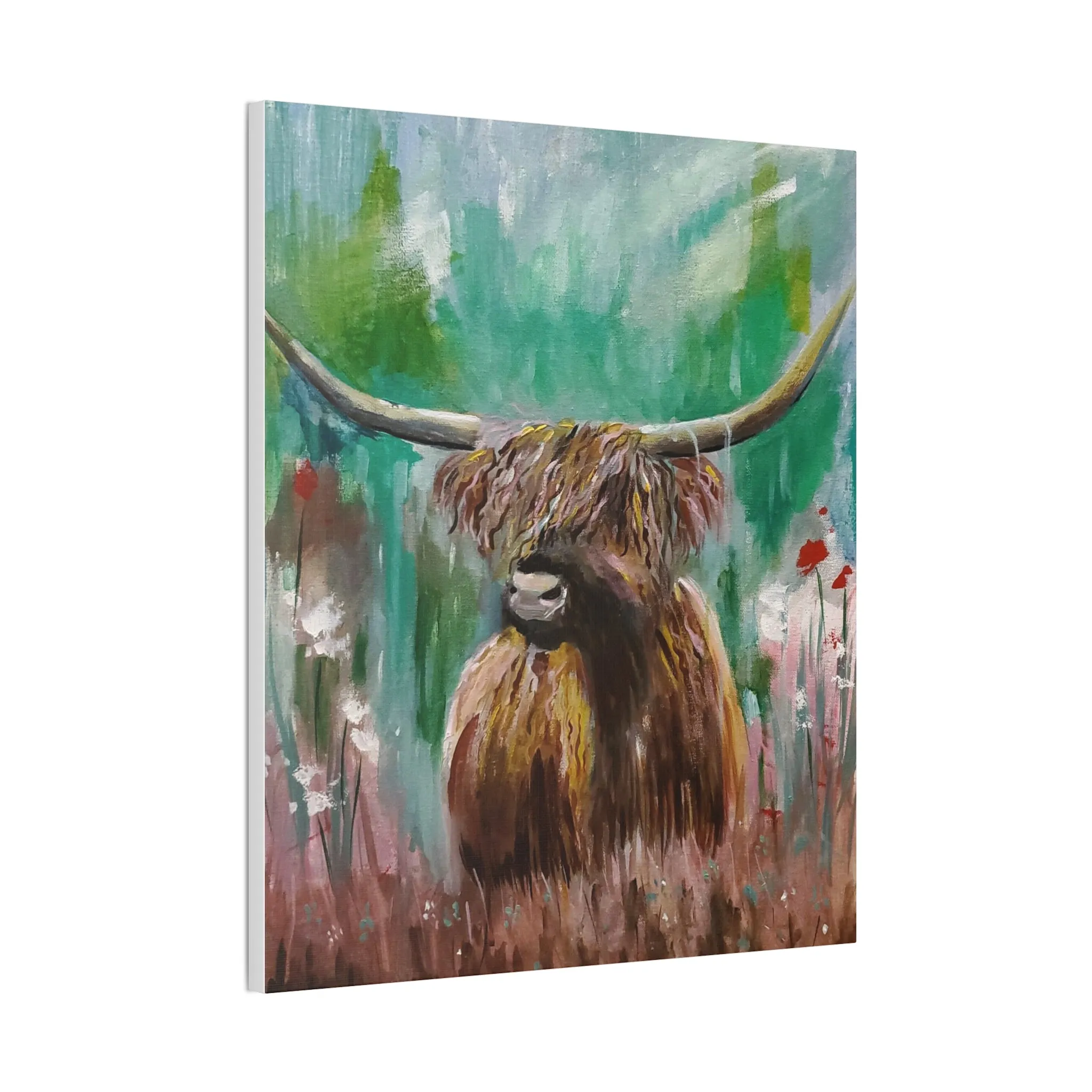 Impressionistic Highland Cow, Canvas Stretched