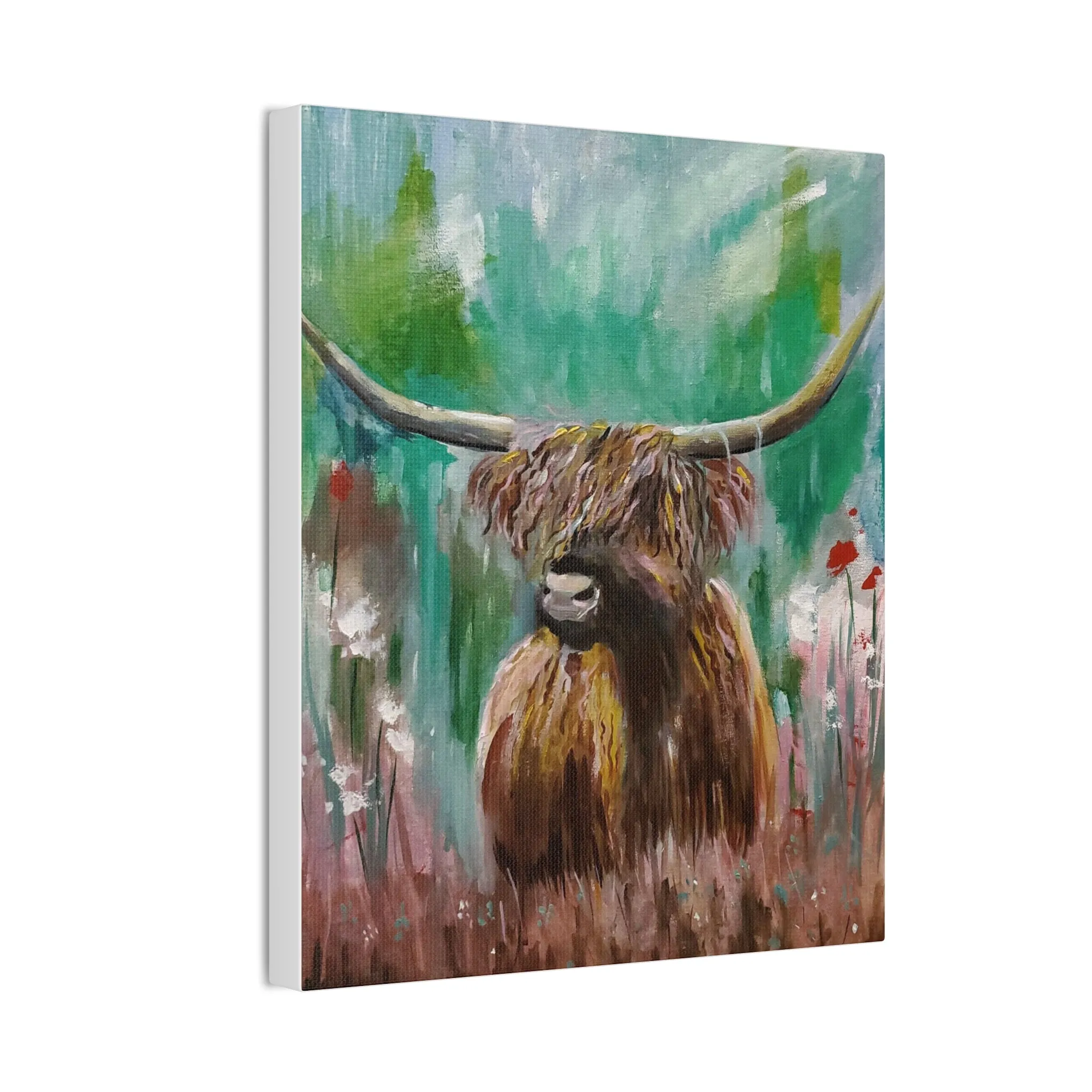 Impressionistic Highland Cow, Canvas Stretched