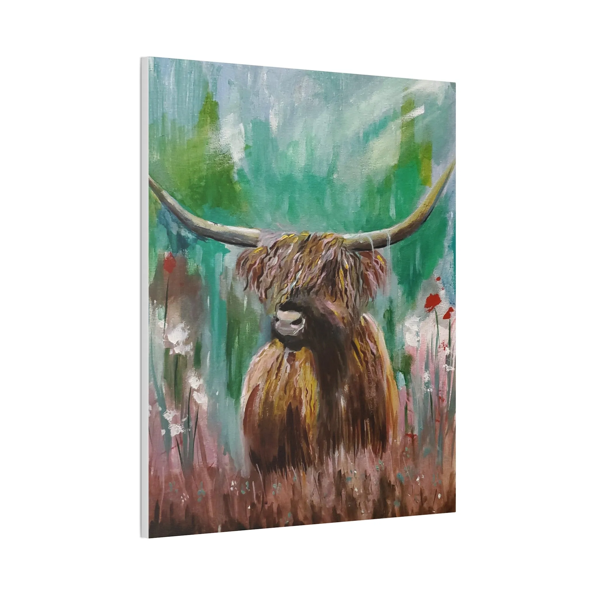 Impressionistic Highland Cow, Canvas Stretched