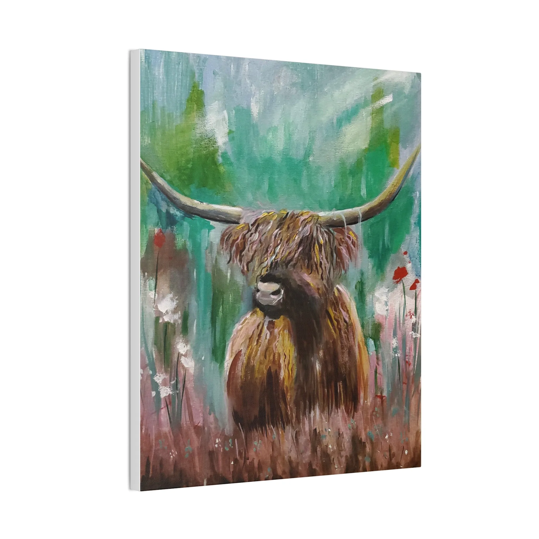 Impressionistic Highland Cow, Canvas Stretched