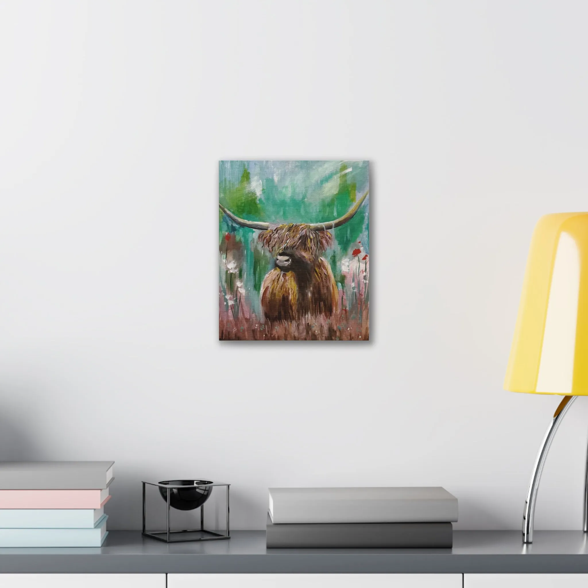Impressionistic Highland Cow, Canvas Stretched