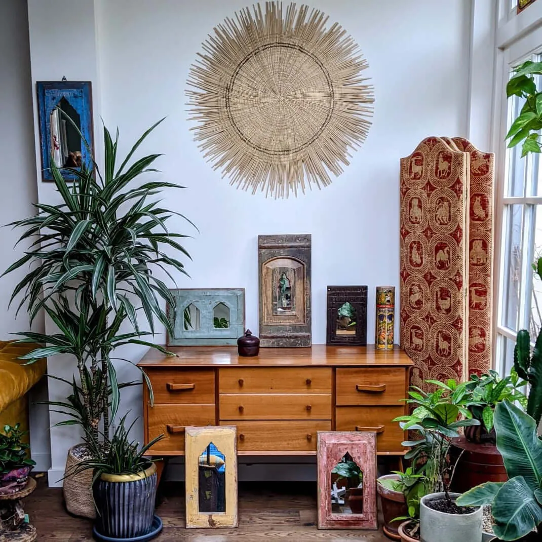 Indian Wooden Mirror