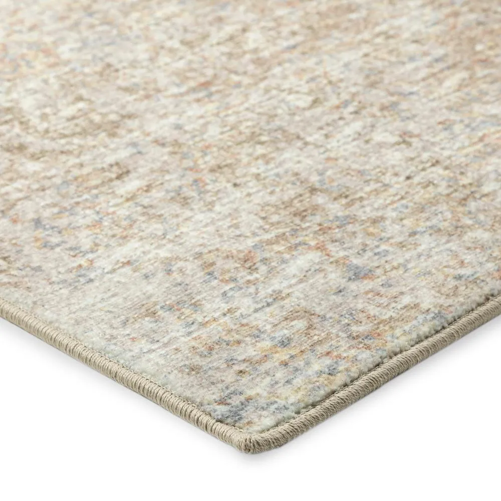 Khaki Large Wool Plush Modern Contemporary Round  4' x 4' Round Rug