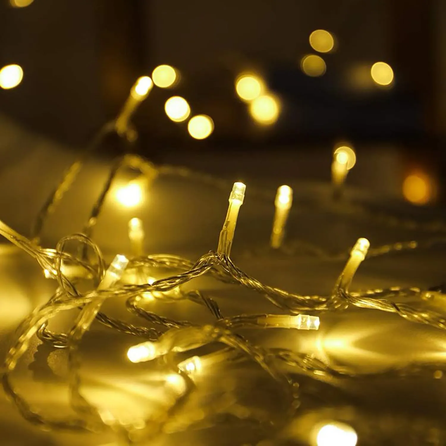Kuber Industries LED String Lights | Diwali Rice Lights | Christmas Home Decoration Lights | Serial Bulbs String Lights | Lights for Décoration | 10 MTR | Pack of 3 | Warm White