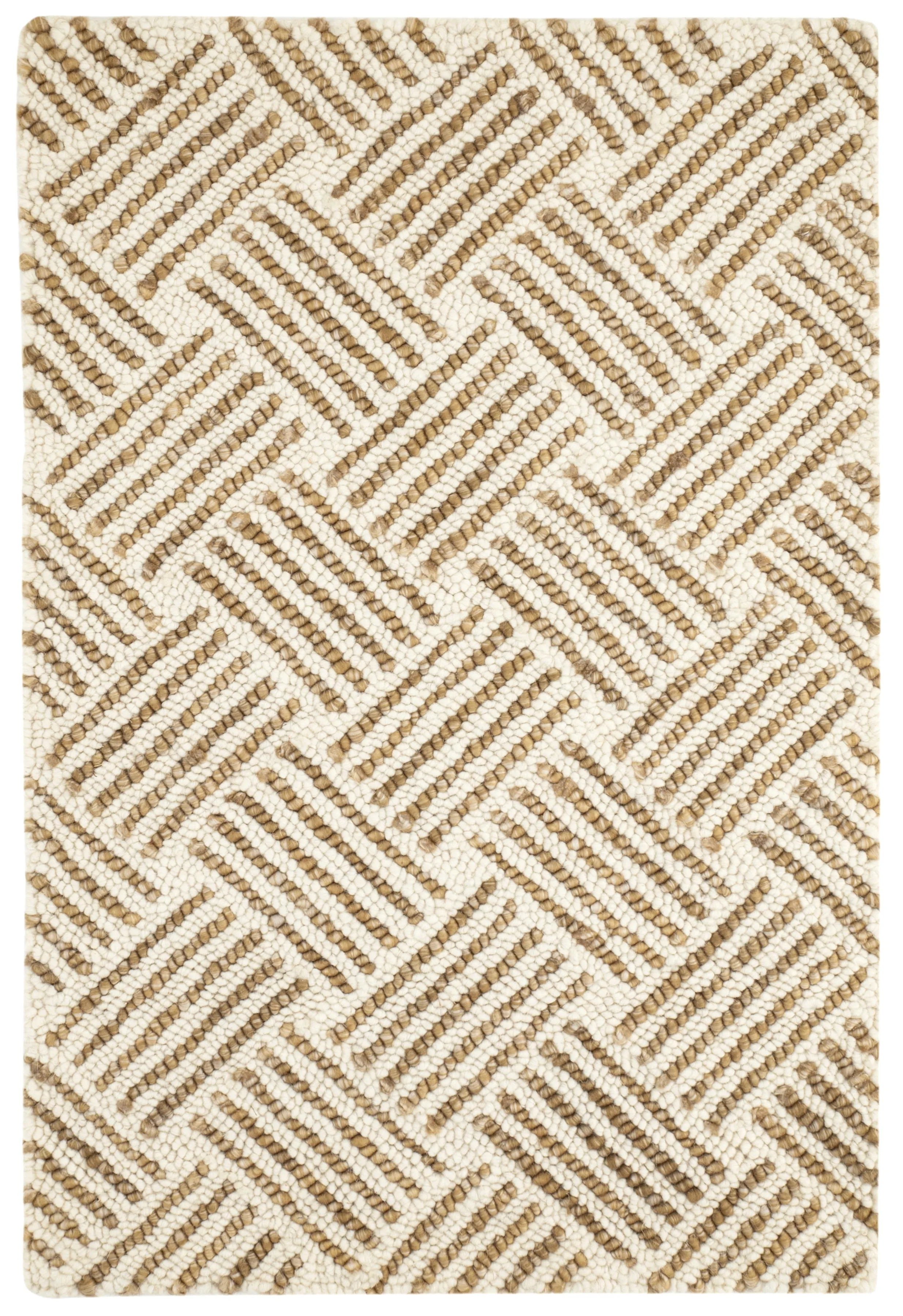Layers Ochre Hand Hooked Wool Rug