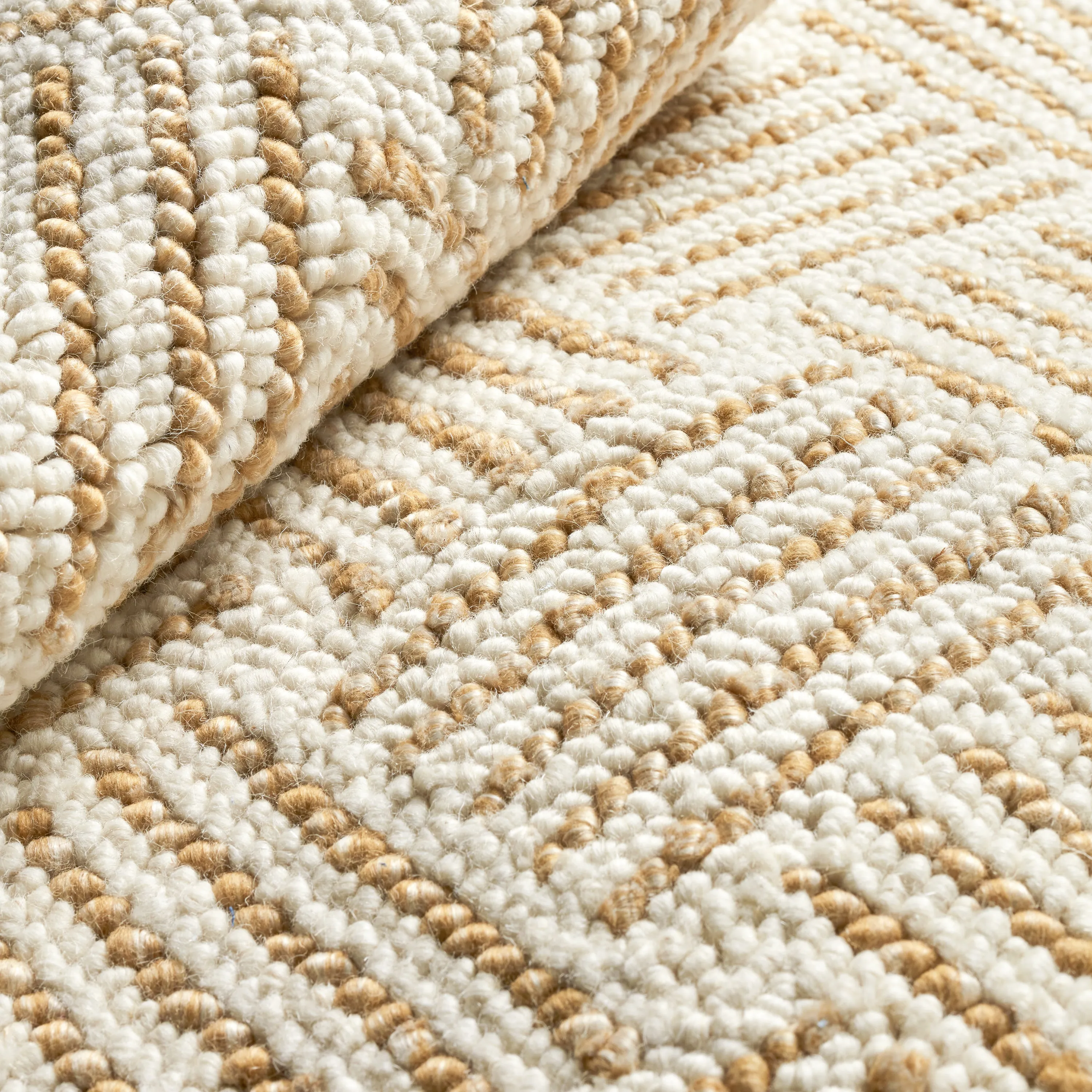 Layers Ochre Hand Hooked Wool Rug