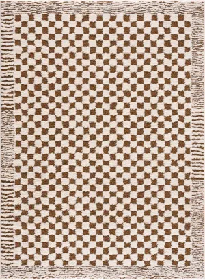 Leryn Brown&White Checkered Rug