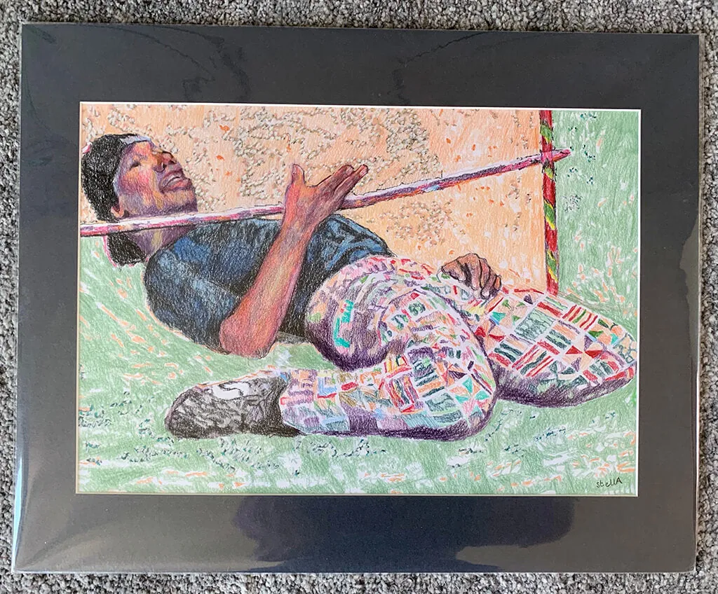 Limbo: How low can you go? busker portrait by Stella Tooth
