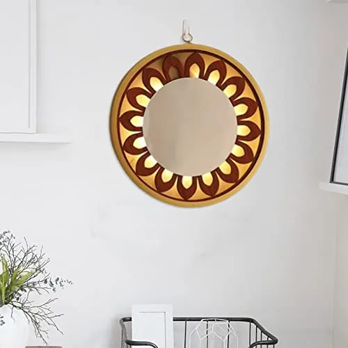 LOOM TREE® Wall Hanging Mirror with Light Vanity Circle Mirrors for Bedroom Entryway A | Home D?©cor | Mirrors