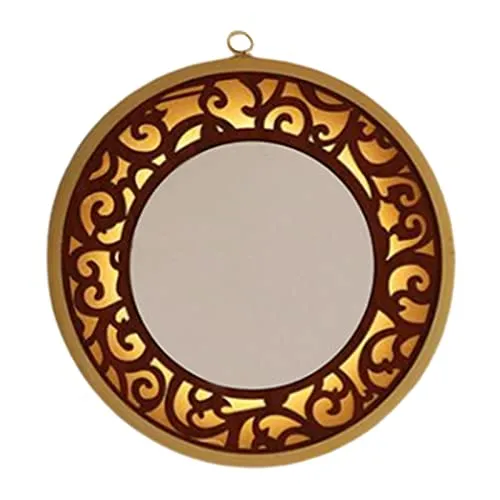 LOOM TREE® Wall Hanging Mirror with Light Vanity Circle Mirrors for Bedroom Entryway D | Home D?©cor | Mirrors
