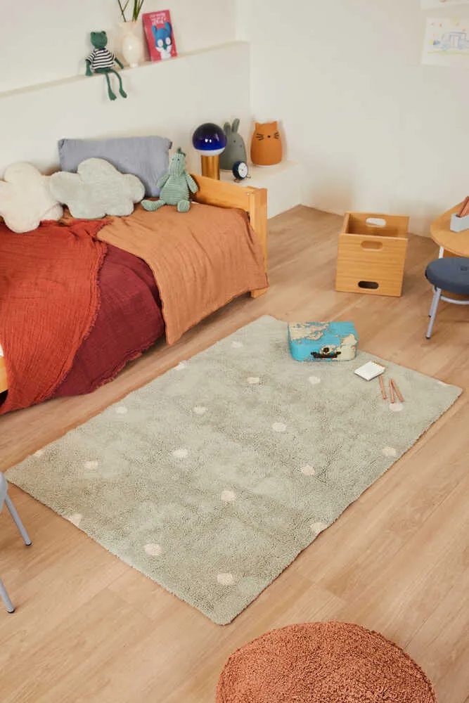 Lorena Canals Washable Rug Mini Dot Blue Sage