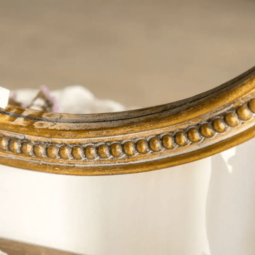 Marais Mirror, Round: French Gilt Gold Mirror With Elegant Details