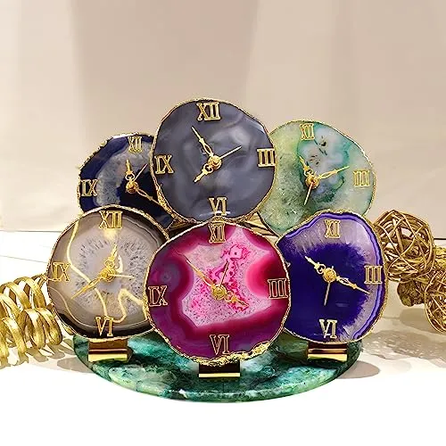 Maureen Natural Agate Stone Watch | Natural Agate Stone Watch with Stylish Golden Color Stand -1