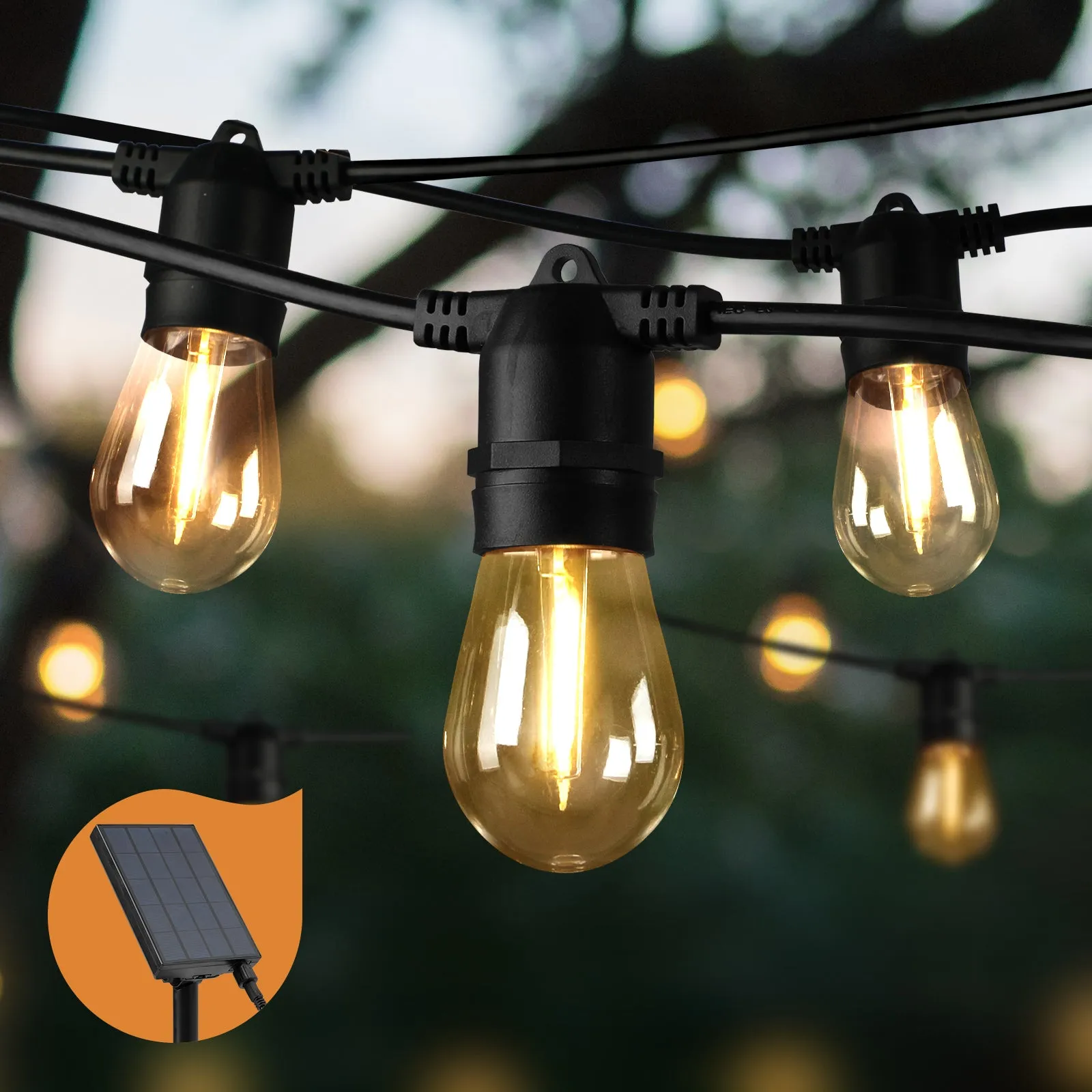Mazam 30M Solar LED Festoon String Lights Christmas Waterproof Outdoor Garden
