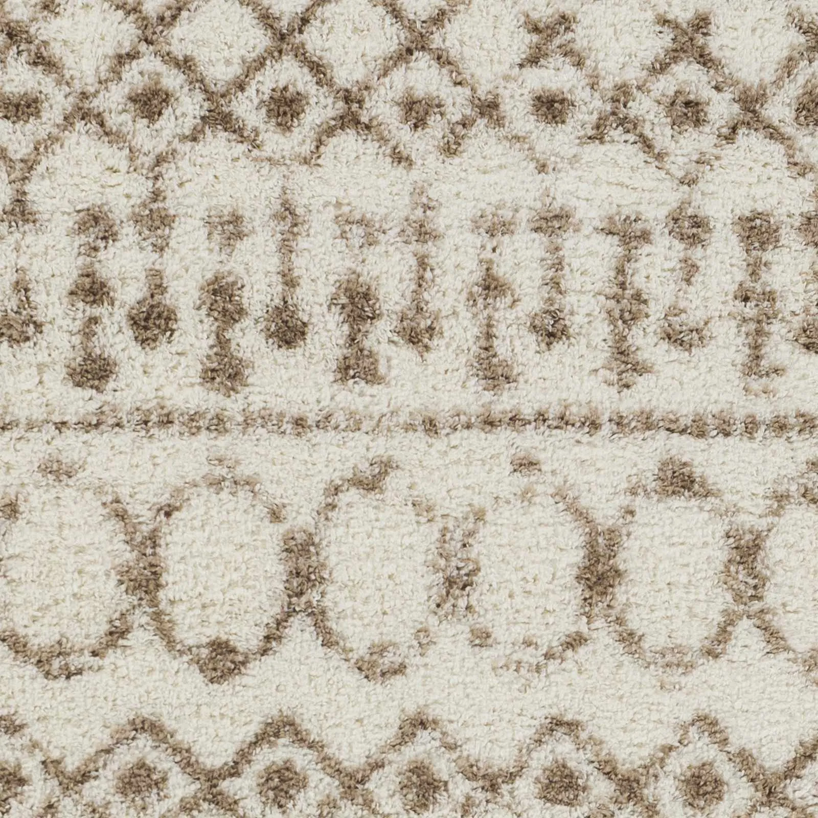 Monarch Cream&Tan Trellis Plush Rug