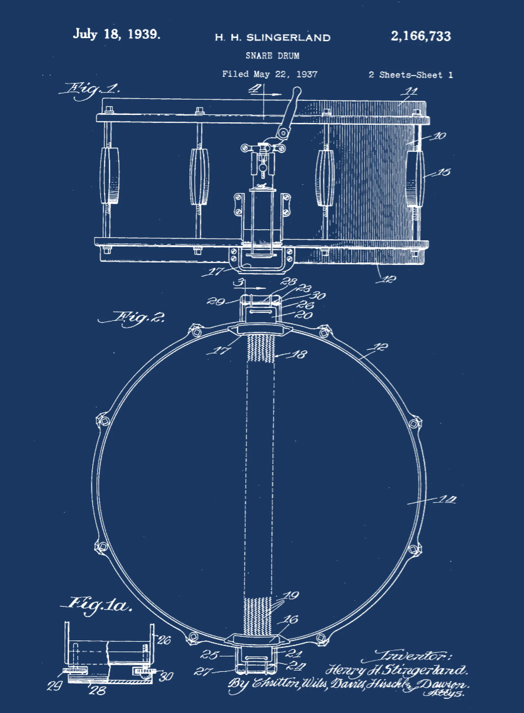 Music Patent Print Set on Canvas