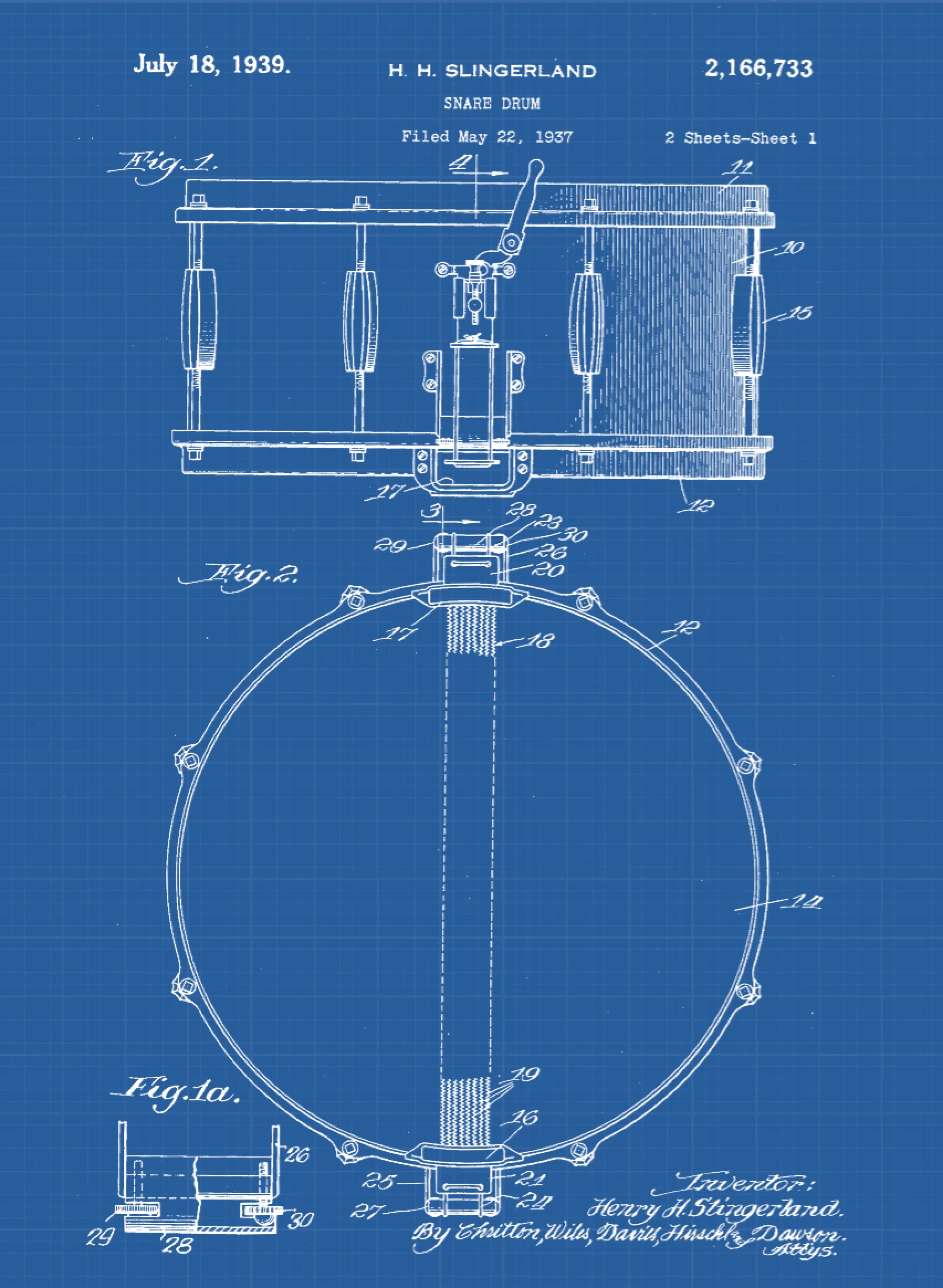 Music Patent Print Set on Canvas