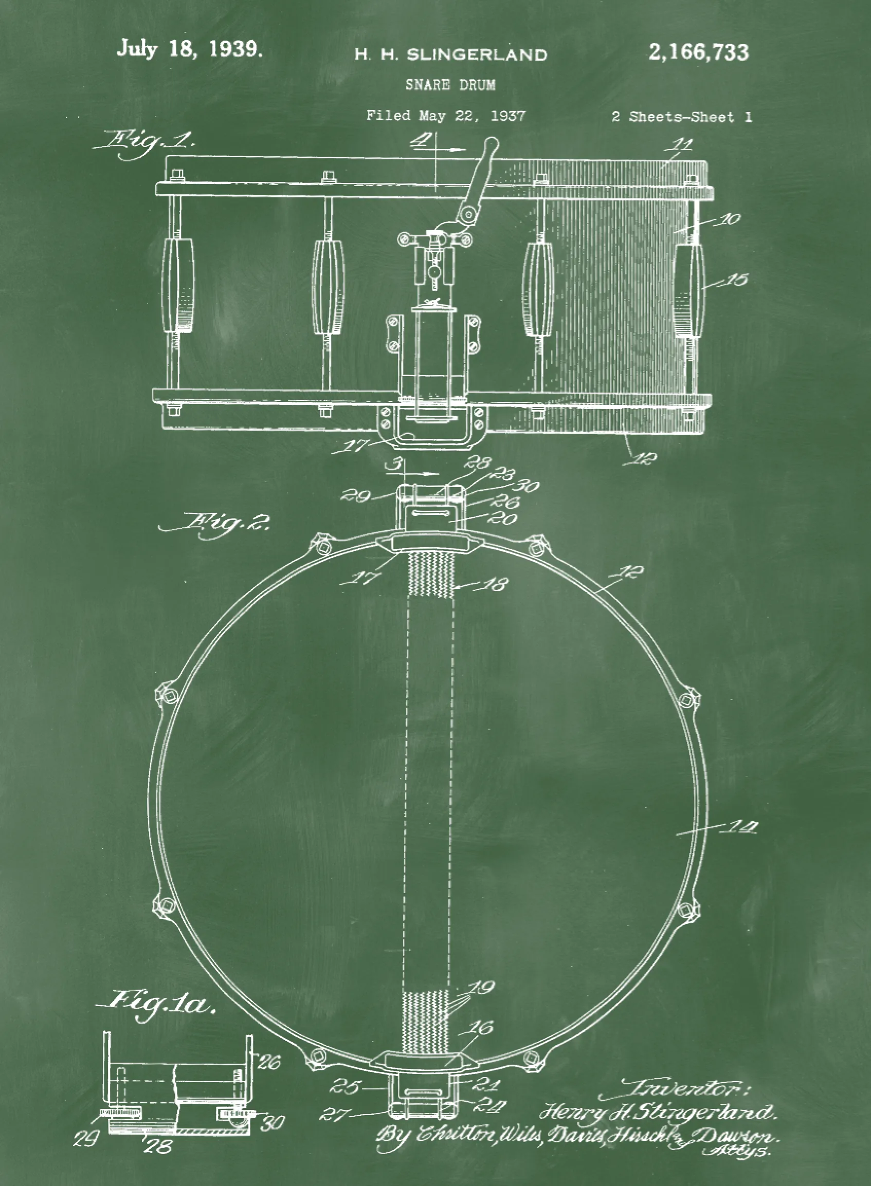 Music Patent Print Set on Canvas