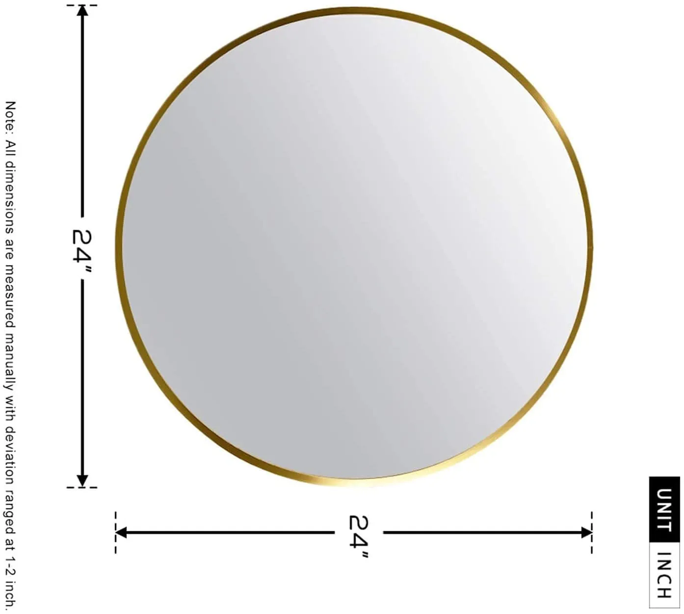 NEVEX Round Metal Wall Mirror || Modern Mirror Decorative Mirror || Gold Round Mirror for Your Wash Basin(24 X24 INCH) RD11-2