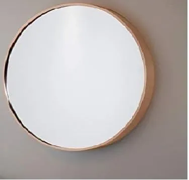 NEVEX Round Metal Wall Mirror || Modern Mirror Decorative Mirror || Gold Round Mirror for Your Wash Basin(24 X24 INCH) (Rose Gold 4)