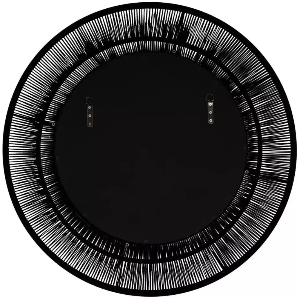 Nocturnal Whispers 35-in Round Woven Wall Mirror