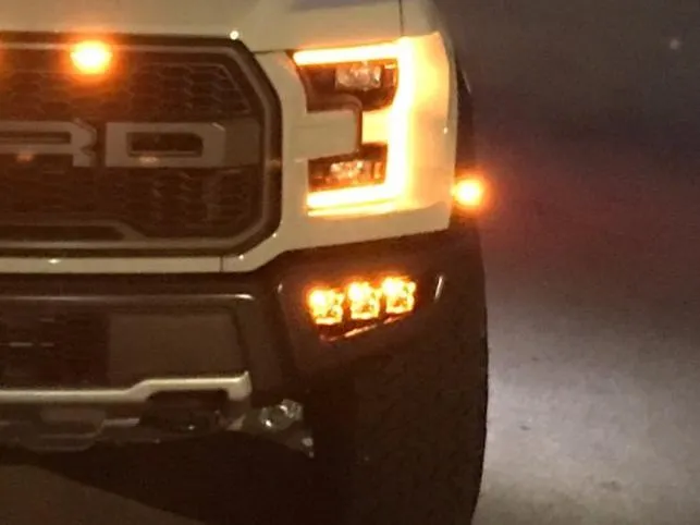 Offroad Alliance - Triple Fog Light Kit - Rigid Industries Radiance Pods w/ N-Fab Brackets - 2017-2020 Raptor