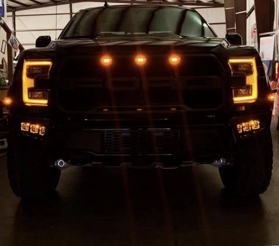 Offroad Alliance - Universal Triple Bumper Light Kit w/ Rigid Radiance Scene Lights - 2017-2020 Raptor