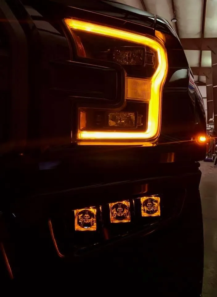 Offroad Alliance - Universal Triple Bumper Light Kit w/ Rigid Radiance Scene Lights - 2017-2020 Raptor