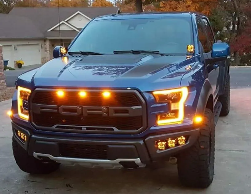 Offroad Alliance - Universal Triple Bumper Light Kit w/ Rigid Radiance Scene Lights - 2017-2020 Raptor