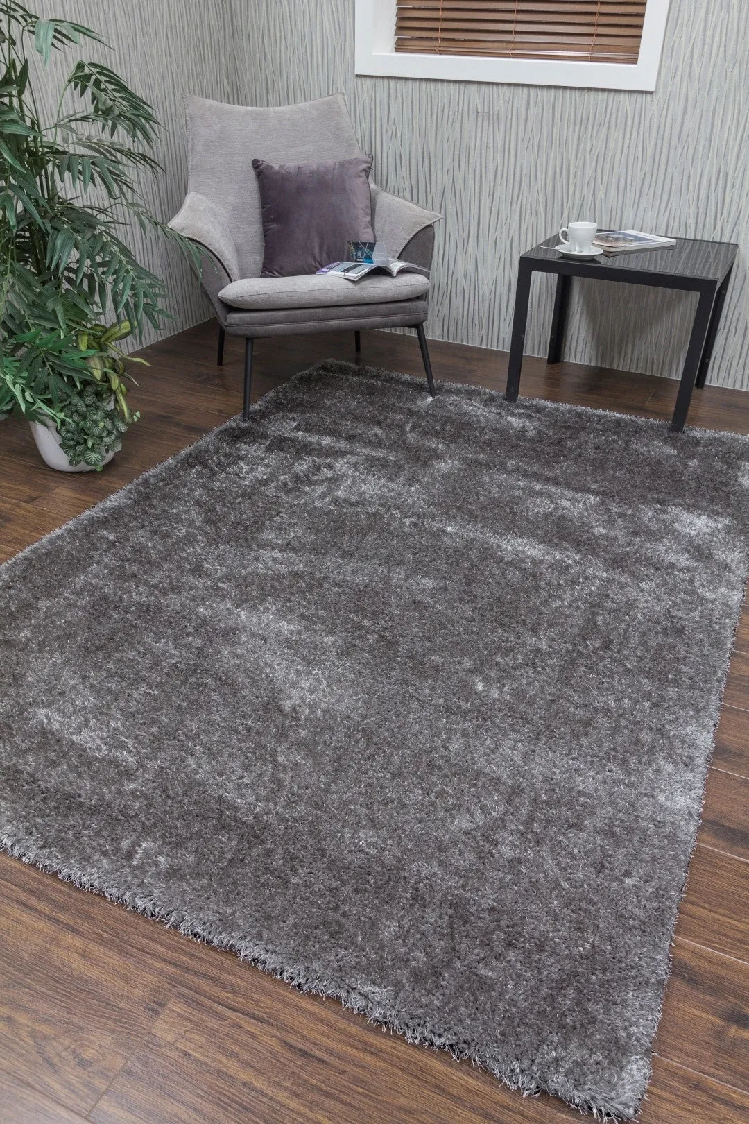 Plush Dark Grey Rug Range by Floor Trends