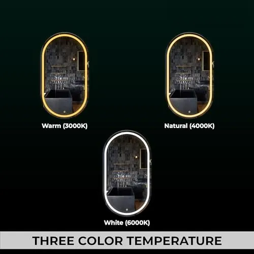 Premium Capsule LED Lighted Mirror Decorative Interior Decorative Wall 8 x 24 Inch Bathroom Mirror (Rectangle Finish : Polished)