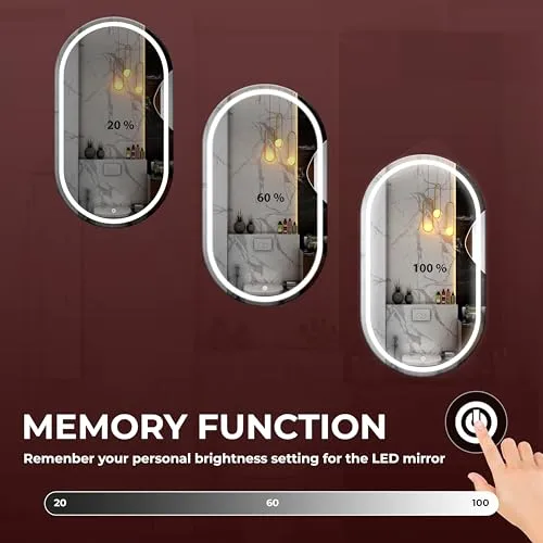 Premium Capsule LED Lighted Mirror Decorative Interior Decorative Wall 8 x 24 Inch Bathroom Mirror (Rectangle Finish : Polished)